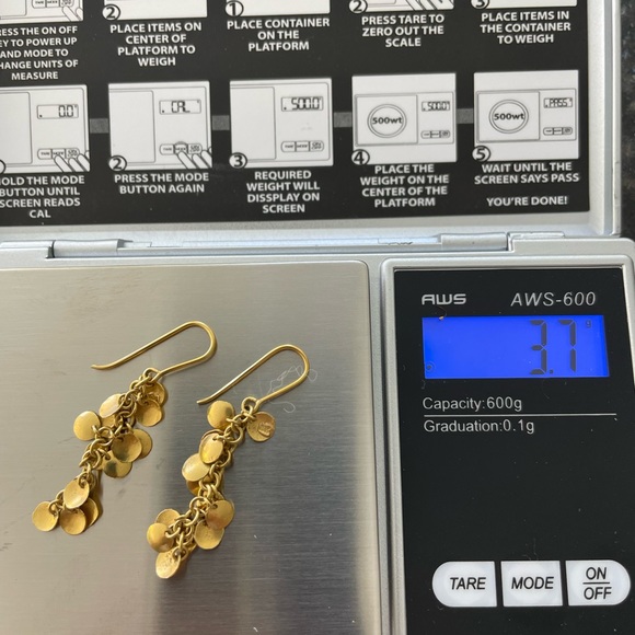 18k Gold Boho Indian Earrings - Picture 7 of 9